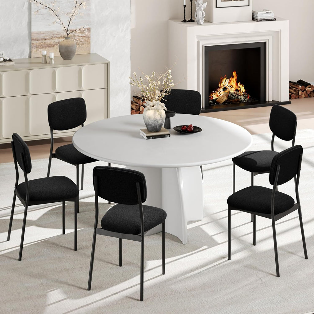 Einhomn Upholstered Dining Chairs Set of 2, Stackable Modern Dining Room Chairs, Kitchen Chairs w/Soft Velvet Backrest & Sturdy Metal Legs for Restaurant, Living Room, Black