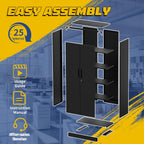 Metal Storage Cabinet with Adjustable Shelves, 72" Steel Garage Storage Cabinets with Lock and 2 Door, Locking Tool Cabinet Utility Cabinets for Garage, Kitchen, Home Office, School, Shop
