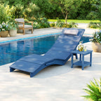 Stoog Folding Pool Lounge Chair, HIPS Outdoor Anti-Floating Recliner with Headrest, Pool Chairs for Hotel, Beach & Sun Decks, Blue