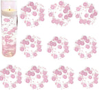 TeaSu 24Pcs Floating Bead String for Floating Candle Centerpieces, Colorful Pearl Bead for Vase Filler, Table Centerpiece, Wedding Reception and Home Decoration (Pink)