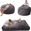 MAXYOYO Giant Bean Bag Chair Bed for Adults, Convertible Beanbag Folds from Lazy Chair to Floor Couch Bed, Large Floor Sofa Couch, Big Sofa Bed, High-Density Foam Filling, Machine Washable