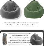 LPMOERA Soft Corduroy Kids Bean Bag Chair with Memory Foam Filling Green