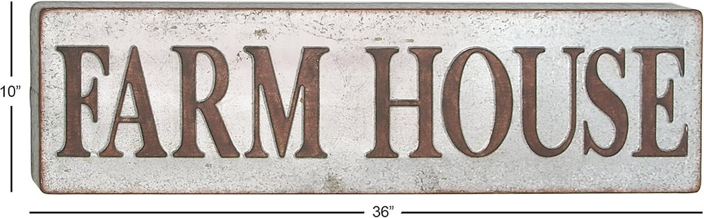 Deco 79 64335 Wall Sign, Bronze/White