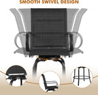 Yaheetech 2 Piece Patio Swivel Bar Stools Texteline Bistro Chairs with High Back/Armrest/Footrest, All Weather Padded Seating Outdoor Furniture Height Outdoor Chairs for Outside, Lawn & Garden