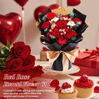 Preserved Red Rose Bouquet for her, Eternal Rose Gift Set in Premium-Quality for Girlfriend, Engagement, Mother’s Day, Birthday, Anniversary, Graduation, Valentine’s Day, Independent Day
