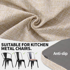 SINOSSO Memory Foam 14" Metal Chair Cushions 4 Pcs, Modern Interwoven Style Magnetic Chair Pads for Dining Kitchen Cafe Bistro Stackable Chair (U-Shape, Beige, 4)