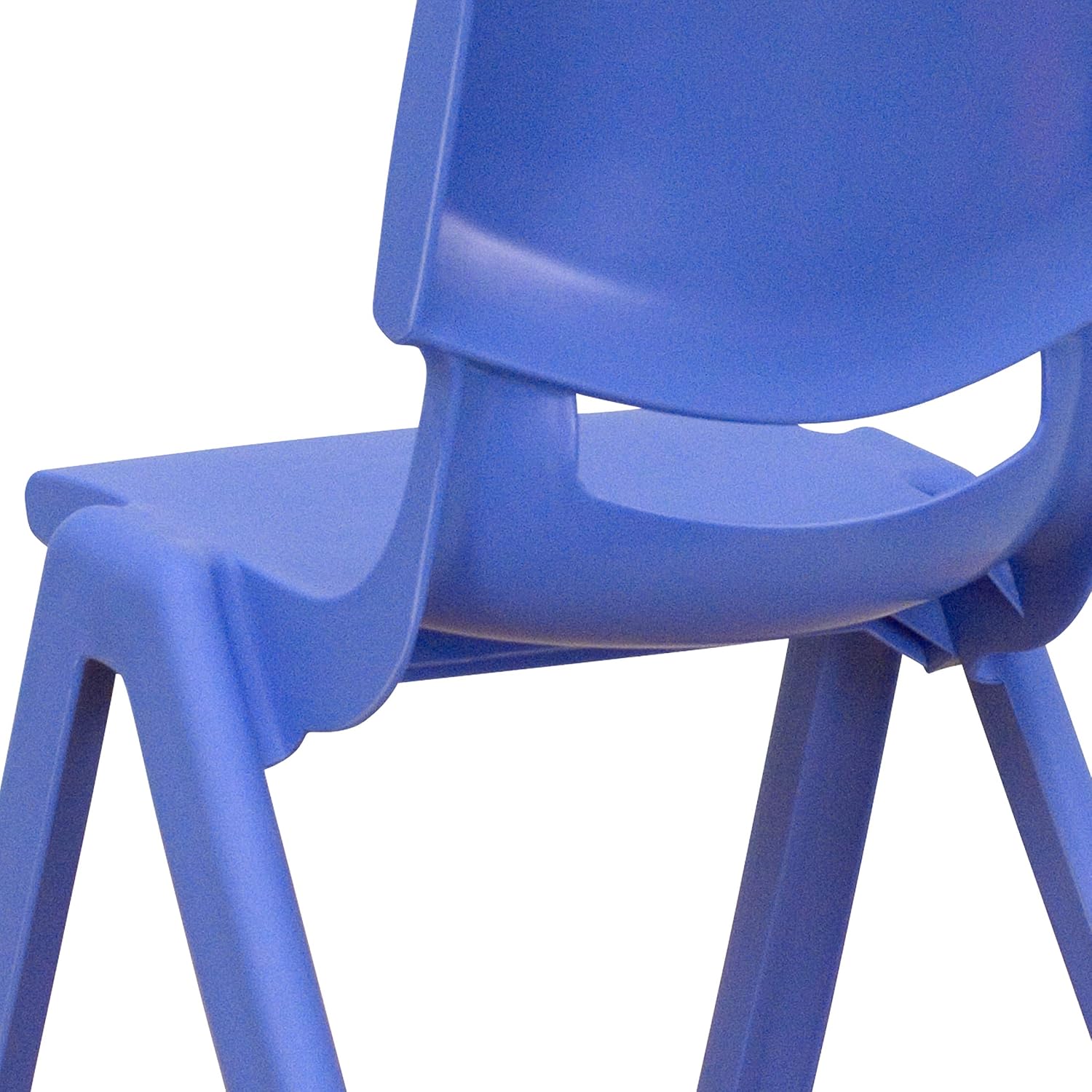 EMMA + OLIVER 2 Pack Blue Plastic Stackable School Chair with 10.5" H Seat, Preschool Chair
