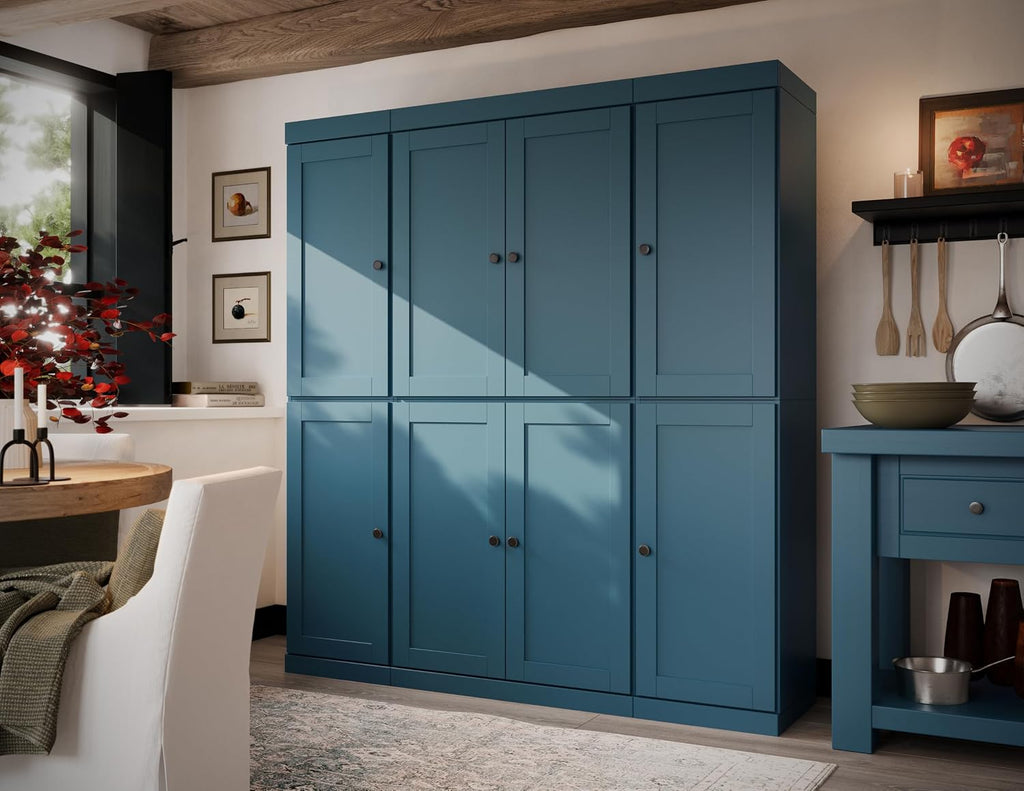 Palace Imports 100% Solid Wood 65"" Pantry Cabinet with Shaker Doors, 2-Drawers & Adjustable Shelves