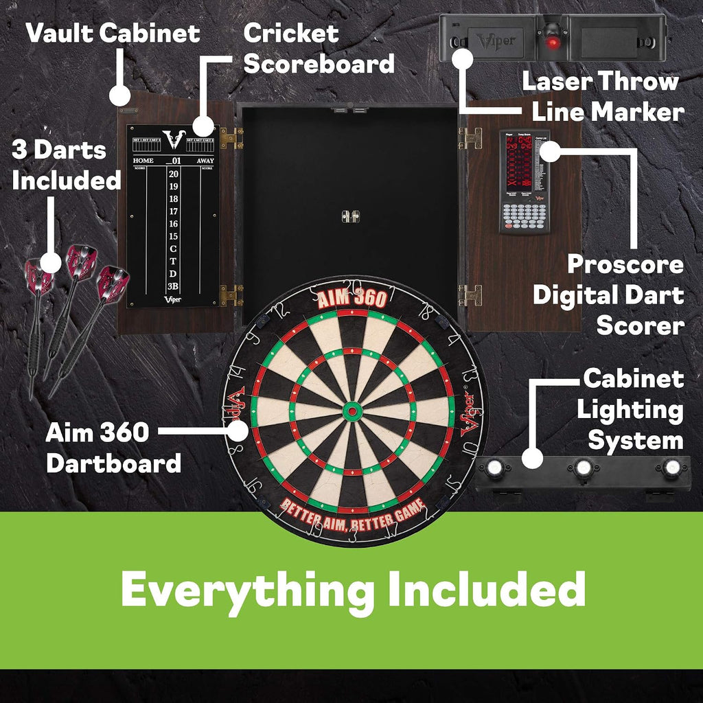 Deluxe Dartboard Cabinet with Integrated Pro Score and Cricket Scoreboard