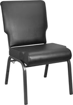 BizChair Black Vinyl Church Chair 20.5 in. Wide