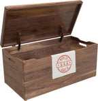 Amish Made Wooden Storage Chest Trunk Box with Lid and Handles for Bedroom, Blanket, Clothes, Anti-Slam Hinges, Handmade, Rustic, Walnut Wood, Natural Stain, 36"