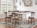 Signature Design by Ashley Valebeck Swivel Barstool With Back, Rustic-Industrial Wood and Metal, 360-Degree Swivel Counter Height Stool for Kitchen Island Seating, Linen Color