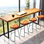 78.7in Bar Table,Solid Wood Narrow Counter Height Table, Industrial Kitchen Dining Table, for Coffee Shop, Living Room, Party Room, Small Space, Pub (78.7 * 17.71 * 41.3in)