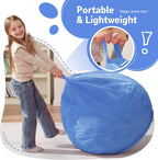 Homguava 2FT Bean Bag Chair,Teardrop Bean Bags Small Beanbag Chair with Memory Foam Filled and Ultra Soft Corduroy Cover for Living Room, Bedroom (Blue)
