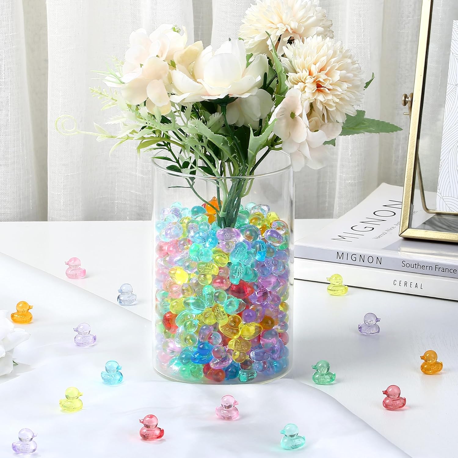 200PCS Mini Resin Small Ducks to Hide Miniature Tiny Little Plastic Ducks for Hiding Resin Duck Bulk Pack for Micro Garden Aquarium DIY Craft Office Desk Decor Vase Filler Gifts Party Favors