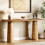 63-Inch Solid Wood Console Table, Farmhouse Entryway Table, Rectangular Long Sofa Table Behind Couch for Entryway, Hallway, Living Room, Entrance