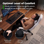 Goplus Gaming Chair, Ergonomic Office Chair with Foot Rest, Lumbar Support, Linkage Armrests, Detachable Headrest, 360°Swivel Computer Chair w/Adjustable Backrest & Height, 330 lbs Capacity (Black)