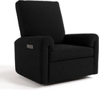 Storkcraft Sorrento Deluxe Power Recliner Swivel Glider – Premium Electronic Nursery Rocking Chair, Oeko-TEX 100 Certified, Includes Dual-USB Charging Port with USB-A & USB-C (Black Boucle)