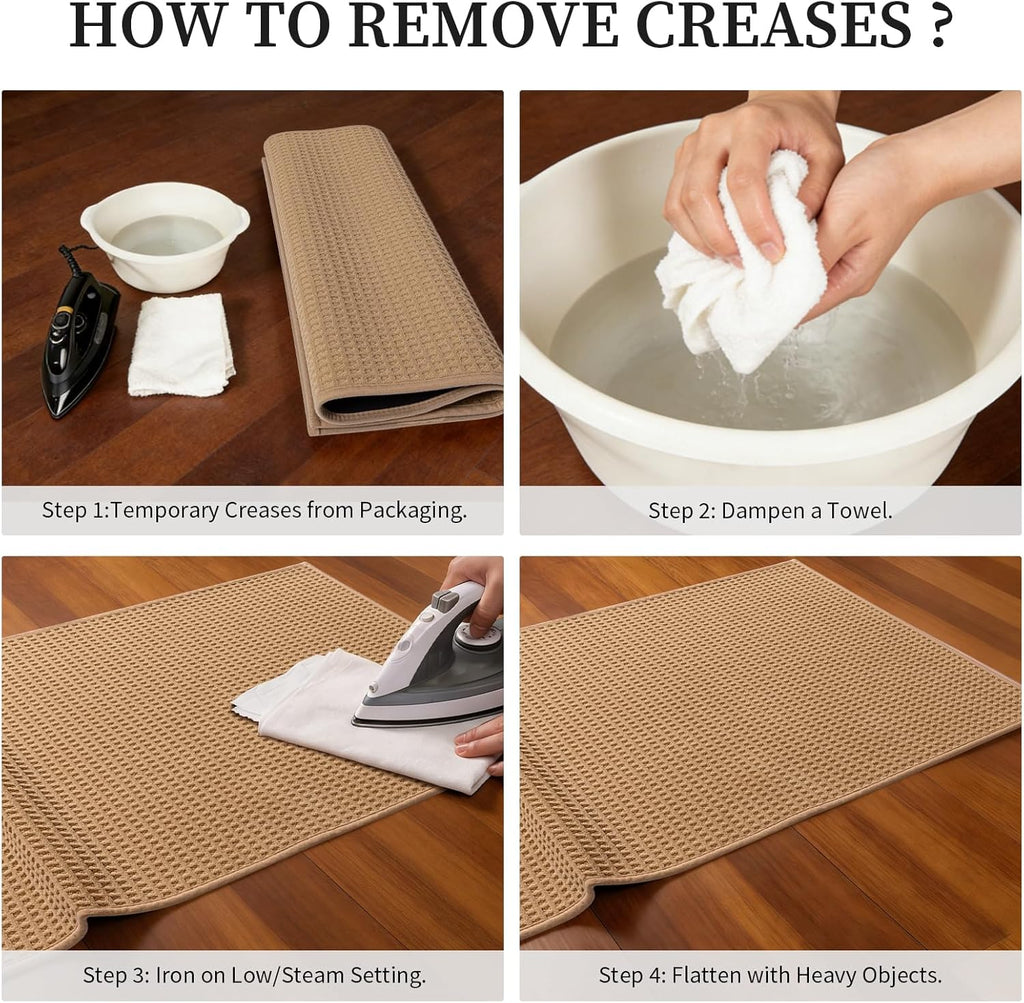 YIHOUSE Indoor Door Mat 24" x 36", Non-Slip Washable Entryway Mat, Dirt Trapper Absorbent Entrance Mat, Low Profile Floor Mat for Front/Back Door, Entryway, Khaki