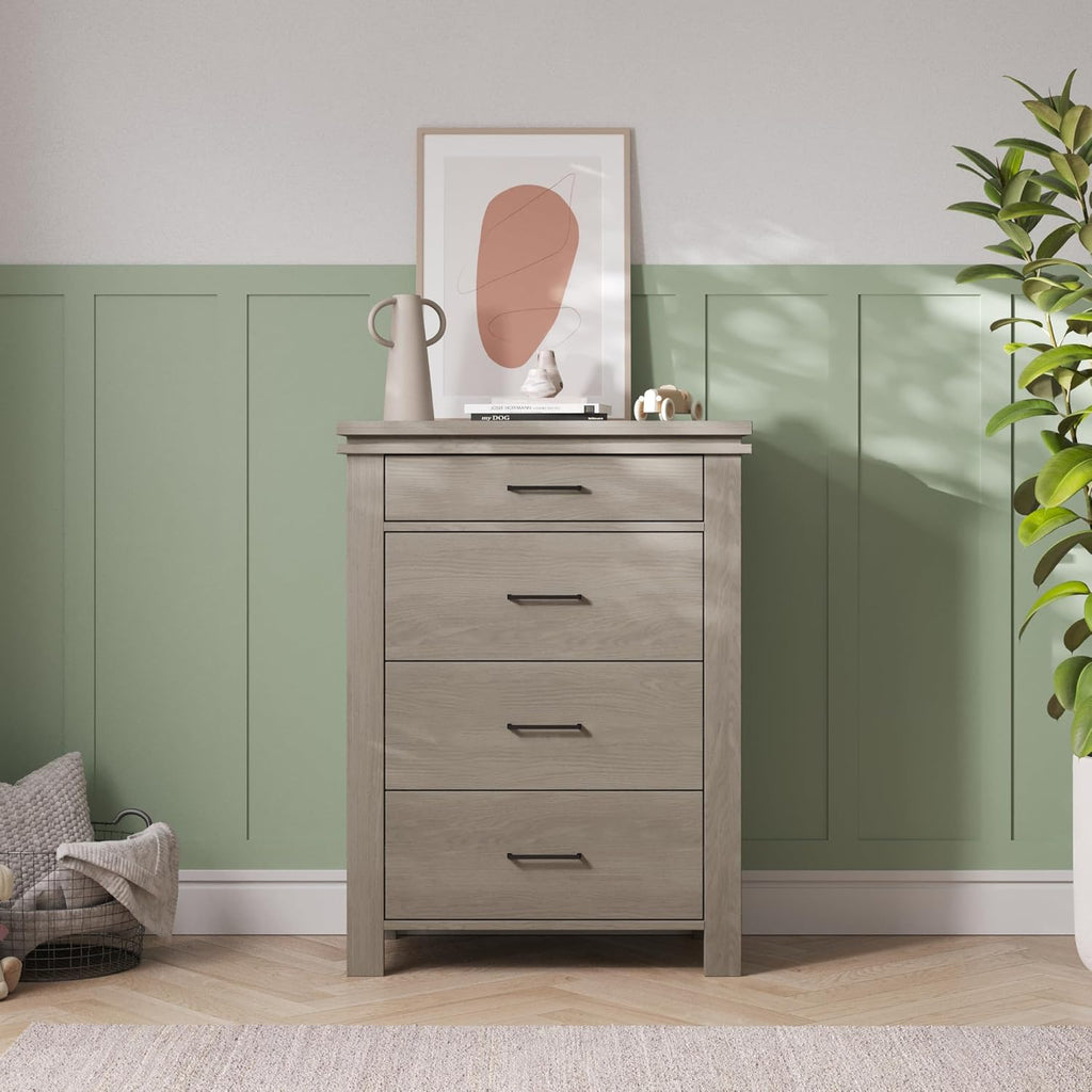 Child Craft Denman Crib, Dresser and Chest Nursery Set, 3-Piece, Includes 4-in-1 Convertible Crib, Dresser and Chest, Grows with Your Baby (Crescent Gray)
