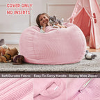 Bean Bag Chair Cover (No Filler) for Kids and Adults,Beanbag Stuffed Animal Storage Without Filling Plush Toys Holder and Organizer Soft Premium Corduroy 200L (Pink)