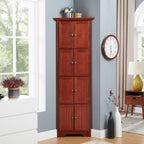 Mid-Century 4-Tier Pantry Storage Cabinet, Corner Cabinet and Adjustable Shelves, for Bathroom Living Room Kitchen,for Kitchen Home