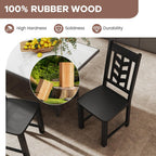 NAFORT Wood Dining Chairs Set of 6, Black Kitchen Chairs, Solid Rubber Wood Chair with Non-Slip Foot Pads, Max Load of 430 Lbs, Farmhouse Seat High Chevron Back Dining Room Chairs