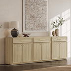 SICOTAS Buffet Cabinet with Storage Tall Modern Accent Storage Cabinet with Doors and Shelves 90 inch Wide Wooden Sideboard Credenza Buffets Console Table Coffee Bar for Kitchen Dining Living Room