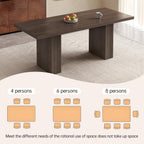 66.93" Rectangle Dining Table for 2-6, Farmhouse Kitchen Table with Sturdy Pedestal, Mid-Century Rectangular Dinner Table for Kitchen, Dining Room