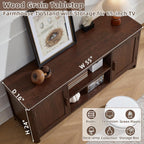 Joaxswe Farmhouse 55" Entertainment Center,Walnut Tv Stand with Adjustable Shelves & 2 Door Storage,Wooden Media Console Cabinet for TVs Up to 65 inches, Rustic Tv Stands for Living Room,Bedroom