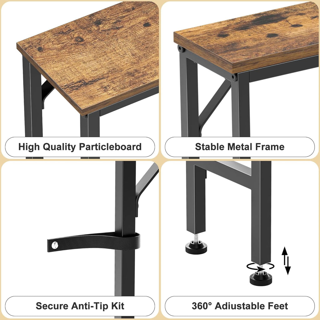 47.2" Console Table, Narrow Entryway Table, Skinny Sofa Table, Behind CouchTable, Long Skinny Table, DisplayTable for Entryway, Living Room, Foyer, Corridor, Office, Rustic Brown