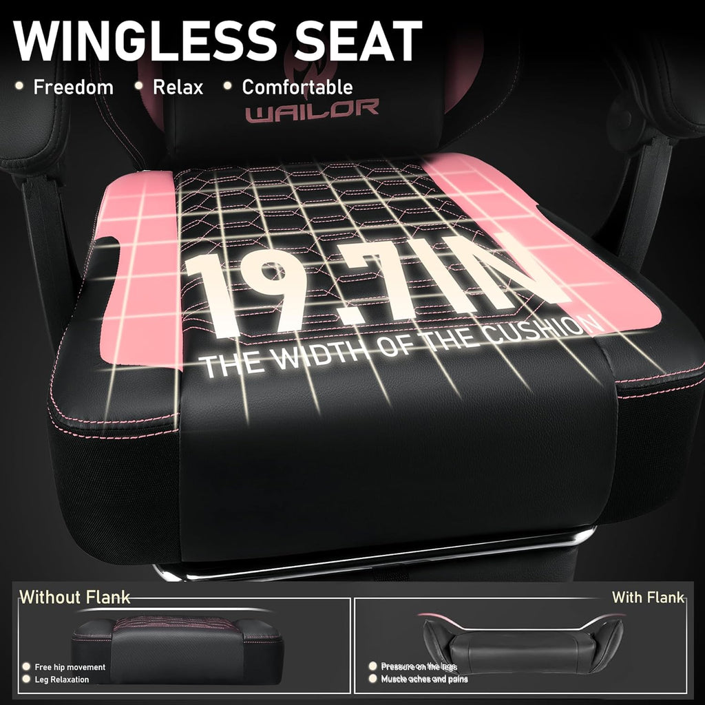Gaming Chair with Massage and Packet Spring Cushion,Ergonomic Gamer Chairs for Adults with Footrest 300lbs,High Back Gamer Leather Chair with Headrest and Lumbar Support