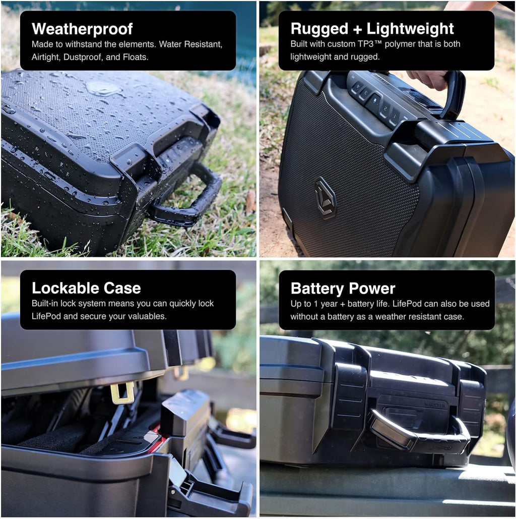 VAULTEK LifePod XR Series Weatherproof Safe Modular Interior Secure Rugged Portable Lockbox with Optional Biometric Scanner and Backlit Keypad