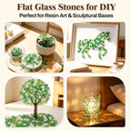 1.5 Lb Flat Glass Marbles for Vase - Mixed Green Glass Beads Vase Fillers - Decorative Glass Pebbles Gems for Vase, Aquarium, DIY Art Crafts and Home Decoration
