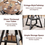 Jocoevol Round Dining Table for 4,Kitchen Dining Room Circle Dinner Pedestal Table,Space Saving Wood Kitchen & Dining Room Furniture (Vintage, 47In)