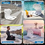 Sliner 4 Pack Portable Poolside Chair Lightweight Adult Foldable Flip Chair with Back Support for Pool Beach Camping Stadium Boats Tailgates