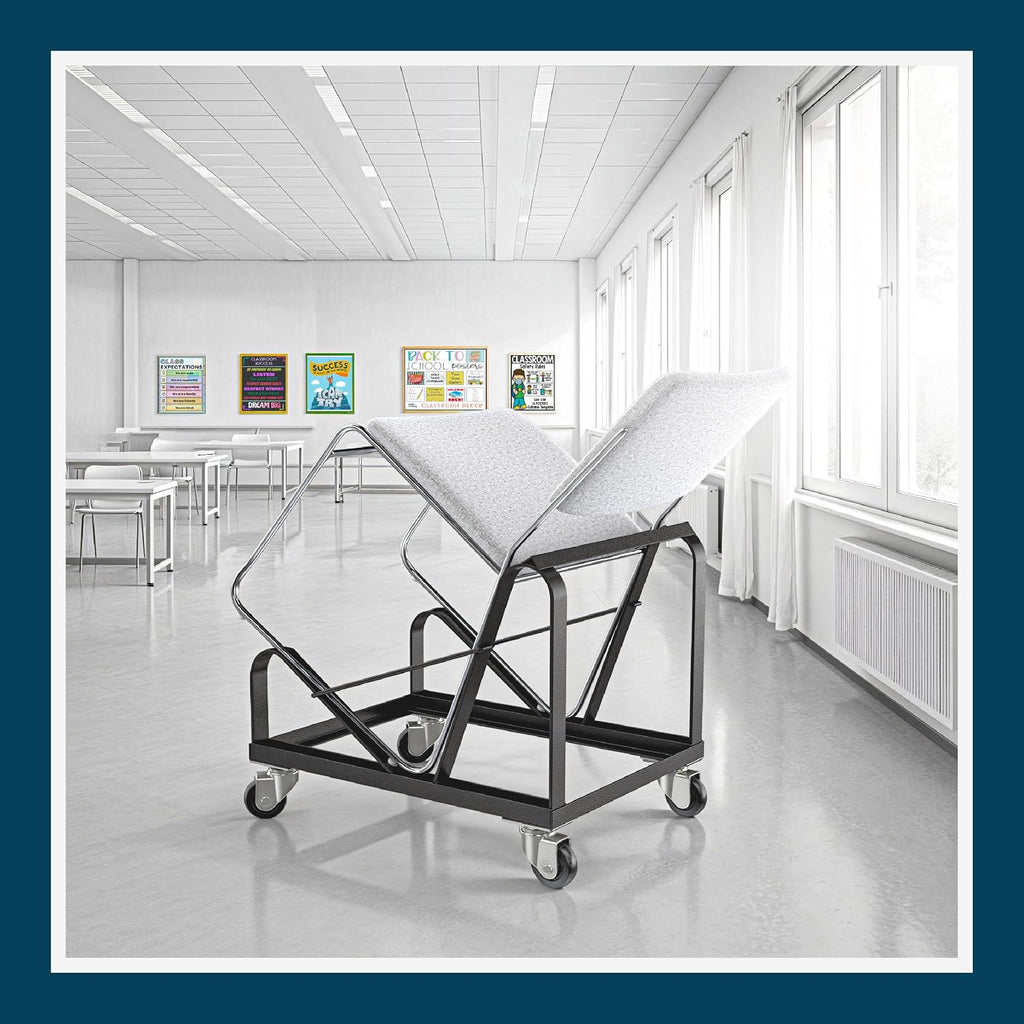 OEF Furnishings OEFDY86 Stack Chair Dolly, Heavy Duty Steel Cart (Vertical Cradle, Fits OEF8600 Series and Similar Sized Stack Chairs, 1100 lb Weight Capacity, Swivel Casters)
