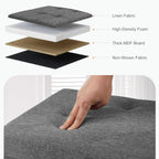Sweetcrispy 30 Inch Folding Storage Ottoman Bench, Large Hidden Storage Chest with Padded Seat, Foot Rest Stool Supports Up to 660Lbs, End of Bed Bench for Bedroom, Living Room, Linen Fabric, Grey