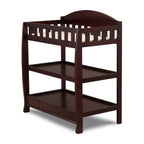 Delta Children Blair Slim Nursery Glider Swivel Rocker Chair with Changing Table, Cream Espresso Cherry