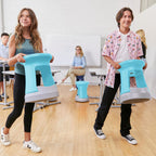 ECR4Kids Active Storage Wobble Stool, 18in Seat Height, Children's Furniture, Cyan/Light Grey