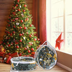 4 PCS Clear Wreath Storage Bag, 24x8 Inch Christmas Wreath Storage Container, Heavy Duty PVC Wreath Protector with Handle for Xmas Holiday Seasonal Wreath Garland (White)