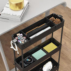 SPACELEAD 2-piece Set Slim Storage Cart 3 Tier,Bathroom Organizer Rolling Utility,Mobile Shelving Unit Slide Out for Office, Kitchen, Laundry Room & Narrow Places