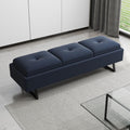Kinsuite 3-Seat Waiting Room Bench - Office Waiting Room Chairs Bench with Storage, Waiting Room Furniture, Modern Entryway Bench with Thickened Cushion for Office Barber Store Nail Salon, Navy Blue