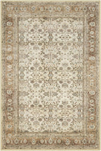 SIILOOM 2x3 Washable Rug Soft Area Rug for Entryway, Beige Brown Non-Slip Indoor Door Mat Tribal Floral Low-Pile Kitchen Rugs, Vintage Tribal Carpet for Entrance Kitchen Farmhouse