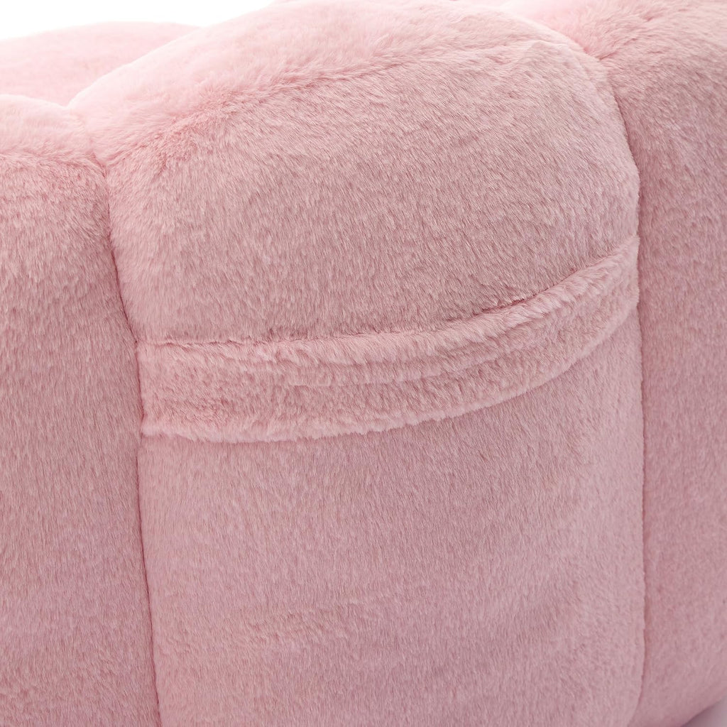 YISHENG Bean Bag Chairs, Large Bean Bag Couch for Adults,Stuffed Single Sofa Chair Comfy Giant Bean Bag Chair with Spacious Design for Playing or Bedroom,Reading Pink