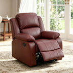 Manual Recliner Chair, Nursery Chair, Recliner Chair for Adults, Lazy Boy, Gaming Recliner wih Overstuffed Arms, Suitable for Home Theater, Living Room, Bedroom, Red