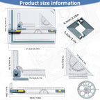 A3 Drawing Board Drafting Table Multifunctional Drawing Board Table with Clear Rule Parallel Motion and Angle Adjustable Measuring System, Inch