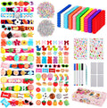 Cheer Pins Spirit Clips,80 Wooden Colored Clothes Pins with 120 Mini Resin Charms Bows Sticker,400 Letter Beads,200 Self-Adhesive Dots,Cheer Pin kit for Ribbon Team Classroom Cheerleading Gifts Bulk