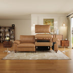 SITJOY Oversized Sectional Couches for Living Room, Extra Large Deep Seat Couch with Chaise, 118" Wide Couch, 3 Seater L Shaped Couch with Storage Ottoman, Pet-Friendly Leather in Brown
