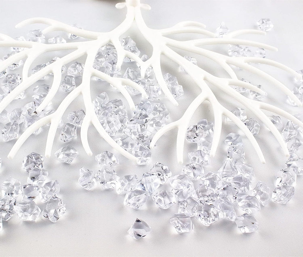 1000PCS Clear Acrylic Gem Stones - 2/4 Inch Fake Diamond Ice Cubes Crystals for Vase Fillers, Table Scatter, Birthday Party Favor, Wedding Decoration, Arts Crafts